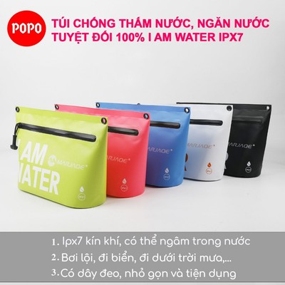 Túi đựng đồ chống thấm nước, ngăn nước tuyệt đối IPX7, có dây đeo, khóa kéo chắc chắn, siêu bền nhẹ