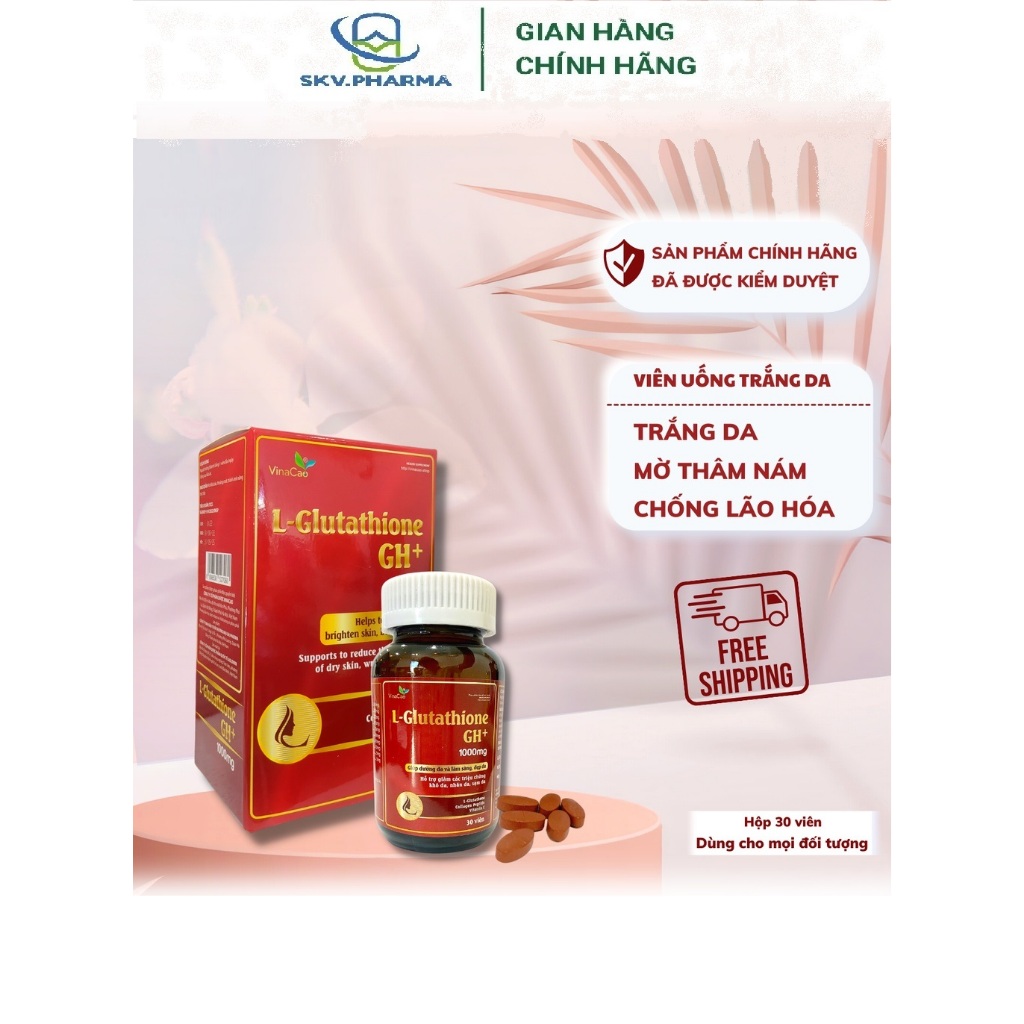 Viên uống trắng da cao cấp L-Glutathione GH+ 1000mg