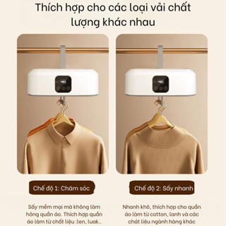  Máy sấy quần áo mini tủ sấy quần áo gấp gọn có công suất lớn kèm tia UV kháng khuẩn và điều khiển từ xa 