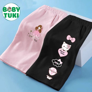 Quần legging lửng cho bé gái hình in dễ thương, quần legging cho bé gái chất cotton co giãn tốt