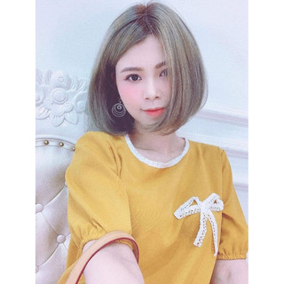 VÁy cổ tròn nơ đuôi cá