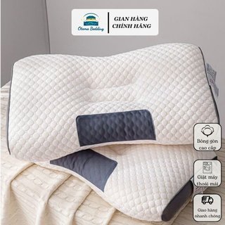 Gối công thái học lõi bông gòn kháng khuẩn nhập khẩu chống đau mỏi cổ vai gáy Otama Bedding