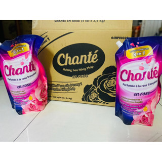 Nước Giặt Xả Chanté Cao Cấp 8 Trong 1 Hương Hoa Hồng Pháp Thùng 4 Bịch 3.4kg