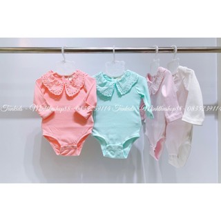 Body chip cổ điệu bodysuit sơ sinh cotton dài tay hiệu Yampi xuất xịn