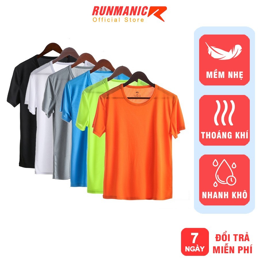 Áo chạy bộ áo thun thể thao nam nữ RUNMANIC ACB02 mềm nhẹ thoáng khí thấm hút nhanh khô