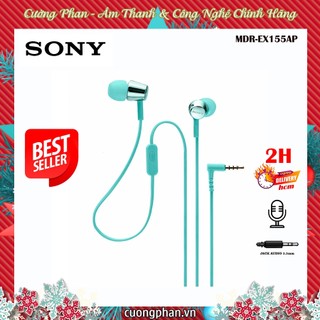 Tai Nghe Nhét Tai Sony EX155AP - Có Micro Đàm Thoại. Chính Hãng Sony Việt Nam - Bảo Hành 12 Tháng