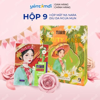 Hộp 9 miếng mặt nạ lụa giảm mụn mờ thâm dịu da nara khổ qua cúc la mã