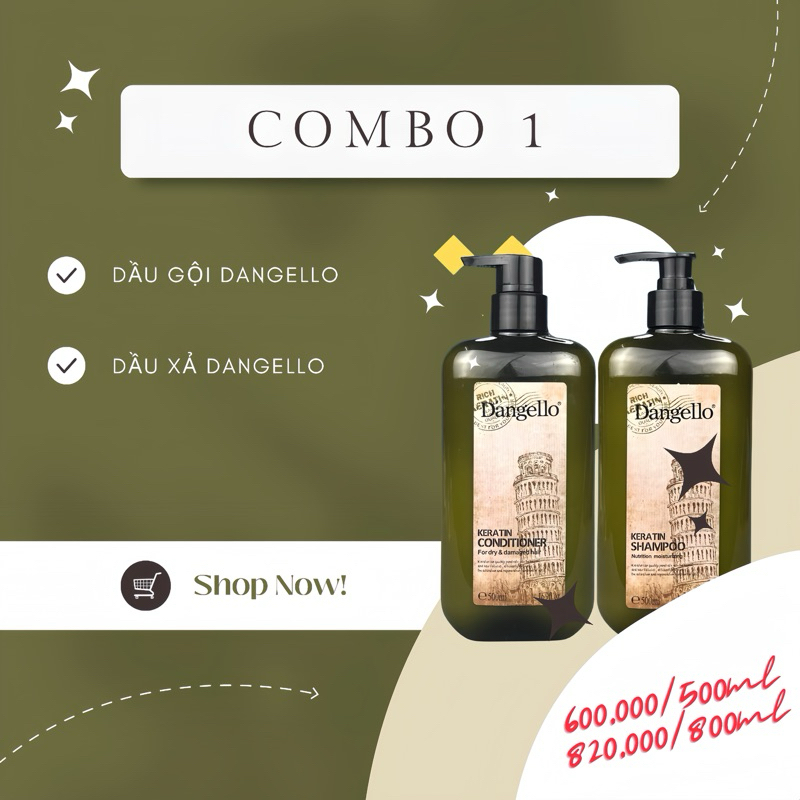 Cặp gội xả siêu phục hồi DANGELLO