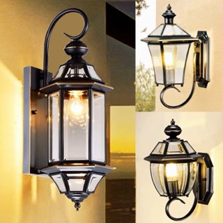 [TẶNG KÈM BÓNG LED] Đèn cột đồng chống nước ngoài trời trang trí nội ngoại thất,Đèn gắn tường cột nhà mái hiên hành lang