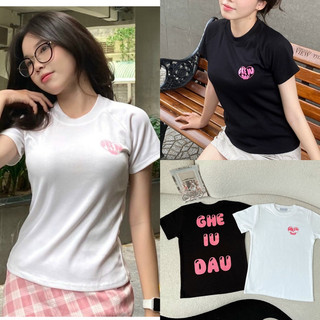 Áo phông ghe iu dau cute -áo thun cổ tròn nữ m090