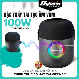 Loa bluetooth cyboris x9, công suất 100w, loa siêu bass, chống nước ipx6, pin 10400mah.