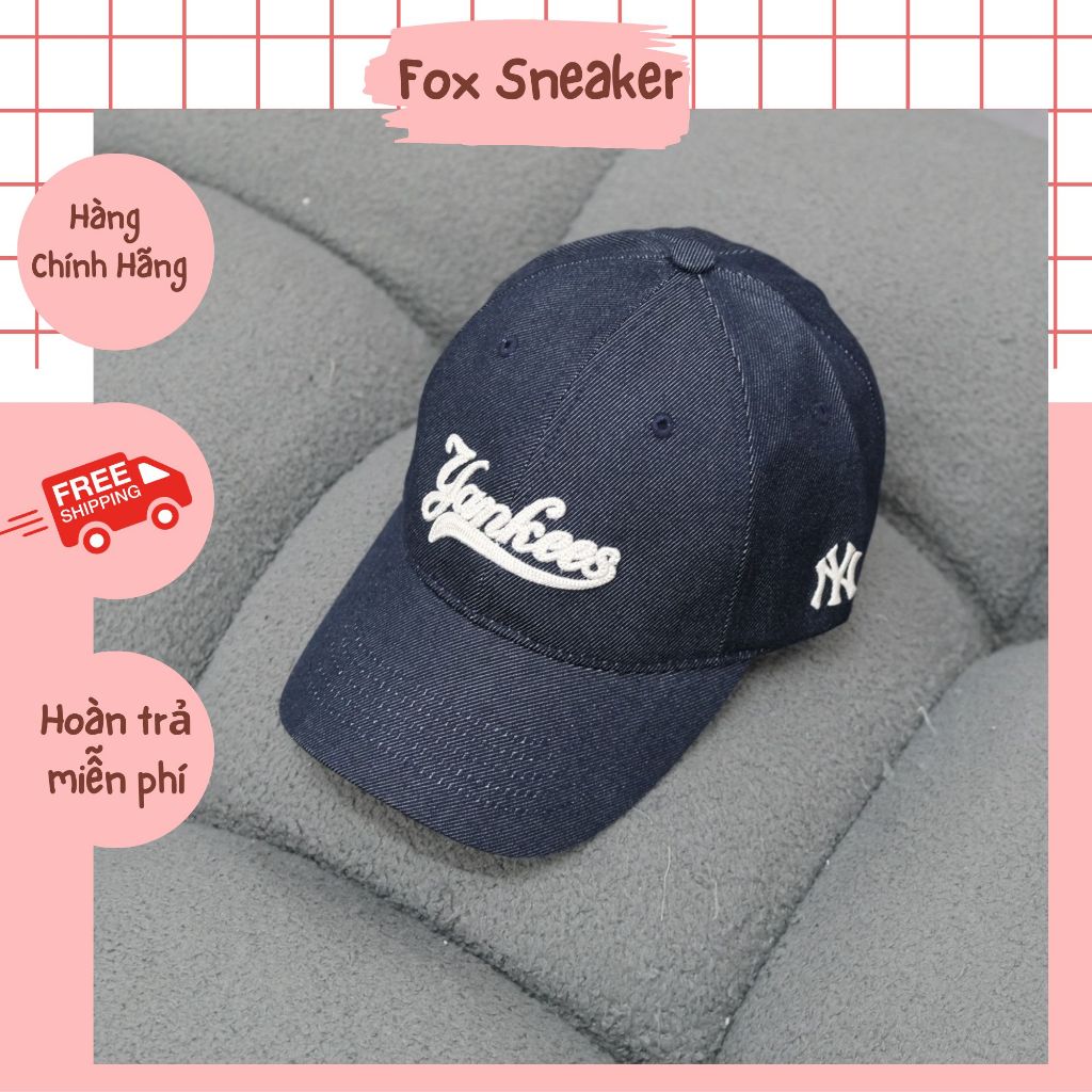 Mũ Nón MLB Yankees Jean Xanh Đậm Chính Hãng | Fox Sneaker