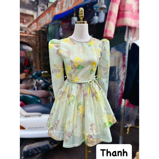 Váy tơ phối lụa cao cấp ba lớp đính đá cổ