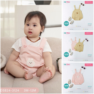 Set áo thun kèm yếm Derosa Kids cho bé trai bé gái size từ 3M đến 12M