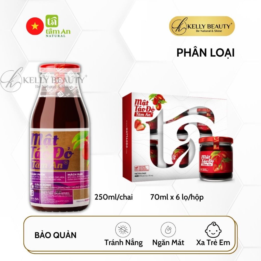 Mật Táo Đỏ Ích Mẫu Tâm An Thuần Chay  | Kelly Beauty