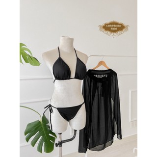 {CÓ BÁN LẺ} Set 3 món phối chân váy 4 tà màu đen