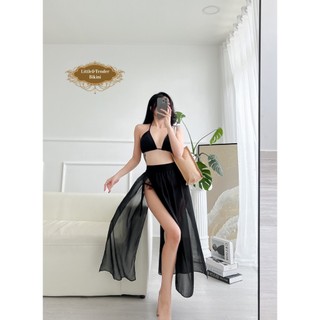 {CÓ BÁN LẺ} Set 3 món phối chân váy 4 tà màu đen