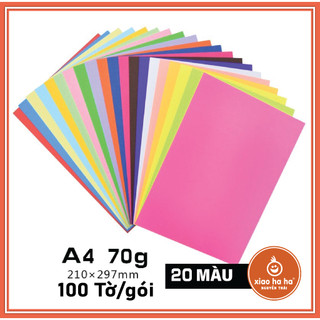 [SET 100 TỜ] Giấy màu, bìa màu A4, định lượng 70gsm/160gsm làm thủ công gấp hoa, in ấn siêu đẹp