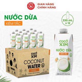 Thùng 12 hộp nước dừa đóng hộp Cocoxim Tắc (330ml)