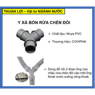 Y xả bồn rửa chén đôi, Co cút chữ Y nhựa thoát nước, phụ kiện Y thoát nước chậu rửa chén bát