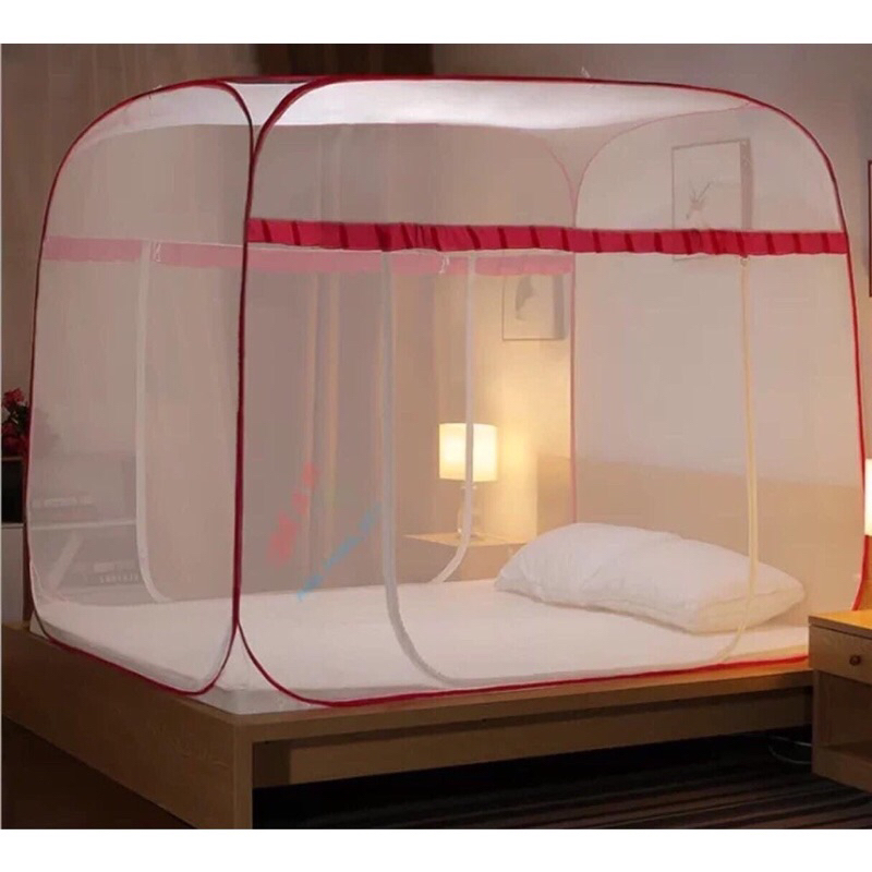 màn chụp đỉnh vuông cao cấp, mùng chụp tự bung người lớn chống muỗi, rèm chụp thông minh gấp gọn tiện dụng