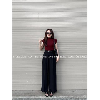Quần vải nữ dáng suông ống rộng lưng cao tôn dáng, chất tuyết mưa vitex mềm,phom chuẩn