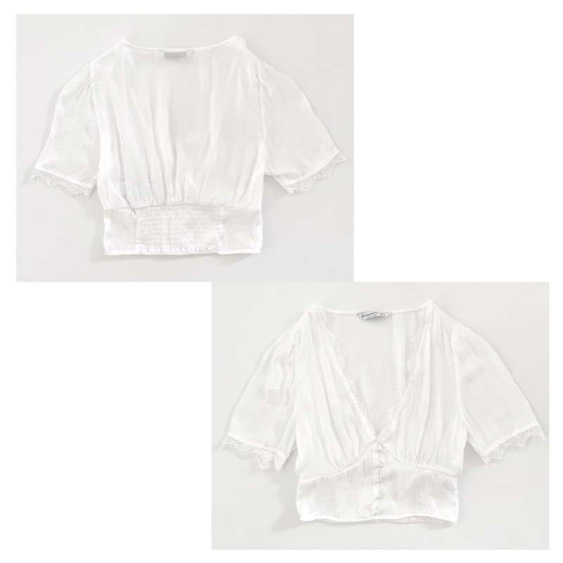 Áo lụa satin phối ren $TR@DIV@RIUS xuất xịn
