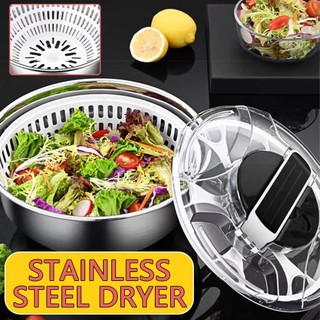 Rau Salad Dehydrator/Thép không gỉ Trái cây và rau quả điện Pitch Basket Trang chủ Nhà bếp Chậu rửa rau/Mất nước 2trong1