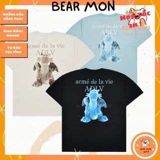 Áo phông adlv fuzzy dragon artwork t-shirt màu trắng xanh đen