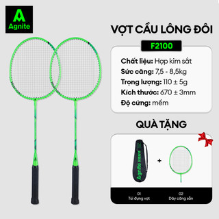 Bộ 2 vợt cầu lông khung carbon cao cấp siêu nhẹ, chính hãng AGNITE F2100, chuyên nghiệp - giá rẻ, bền đẹp.