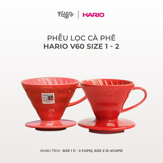 Phễu Sứ Hario Màu Đỏ