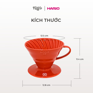 Phễu Sứ Lọc Cà Phê Hario Màu Đỏ
