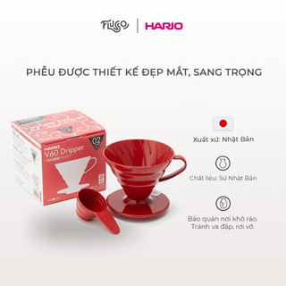 Phễu Sứ Lọc Cà Phê Hario Màu Đỏ