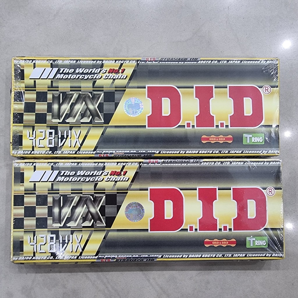 Sên Vàng Phốt Cao Su DID 428VIX SEALED CHAIN GOLD T-ring 124L 132L Chính Hãng DID Thailand