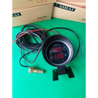 Đồng hồ báo nhiệt 2 chế độ tròn sihai, chân ren 14,16,17.