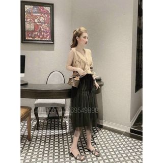 chân váy dài công chúa pha ren quảng châu kiểu mới