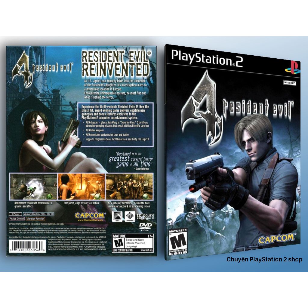Đĩa game Resident Evil 4 (kinh dị sinh tồn) cho PS2