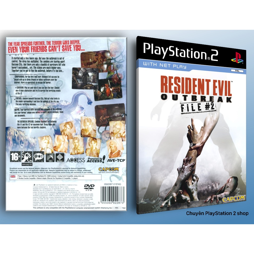 Đĩa game Resident Evil Outbreak File #2 (kinh dị sinh tồn) cho PS2