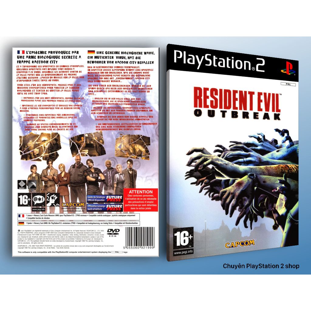 Đĩa game Resident Evil Outbreak (kinh dị sinh tồn) cho PS2