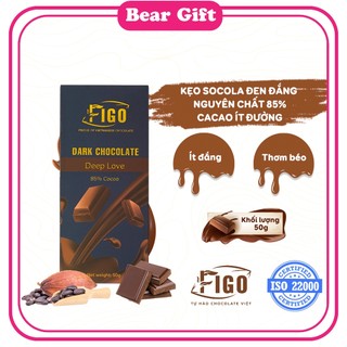 [Chính hãng] Dark Chocolate 85% Cacao FIGO 50G| Socola đen nguyên chất 85% Cacao ăn kiêng, Giảm cân, Tiểu đường