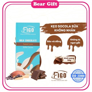 Socola sữa 50% cacao hiệu figo 50g | milk chocolate ăn là nghền, đậm đà vị socola đắng béo