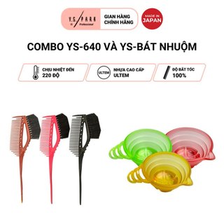 Combo Bát nhuộm hóa chất YS-BN và Lược chải hóa chất YS-640 hàng chính hãng YS Park nhập khẩu Nhật Bản