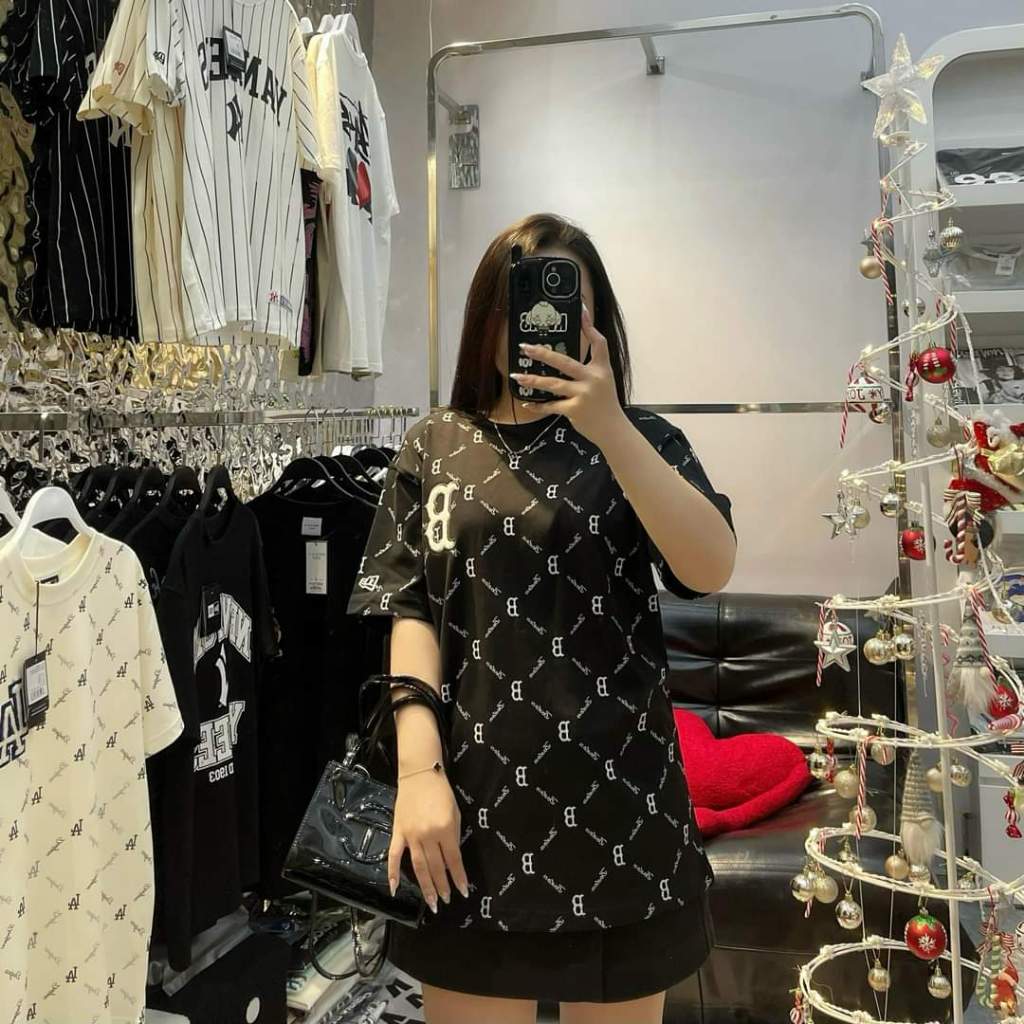 Áo Thun New E.r.a X M.L.B chữ B Mono Đen-Trắng hót #2024 #trend