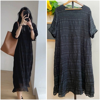 [FREESIZE,BIGSIZE] Đầm Suông Hàn, Dáng Dài, Hai Lớp, 2hand