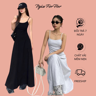 CAMY DRESS- Váy Maxi Body Nữ Hai Dây Thun Gân, Đầm Dài Hai Dây Tôn Dáng
