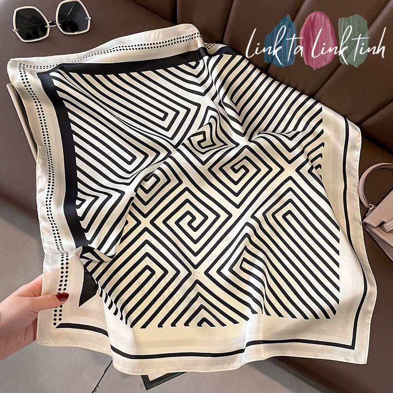 KHĂN BANDANA CAO CẤP - Khăn Bandana Lụa Vintage NAM NỮ - Khăn Lụa Vuông 70 cm