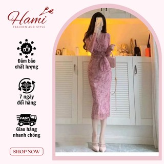 Đầm body thắt eo tôn dáng phong cách cổ điển Hami Fashion