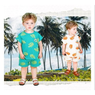 Bộ cotton xước họa tiết cá sấu bé trai Moli. HA3075