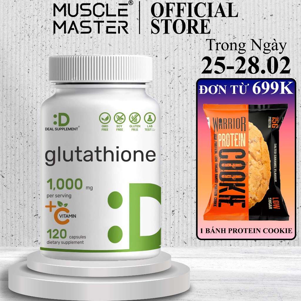 Viên Uống Trắng Da, Giải Độc Gan GLUTATHIONE 1000mg + Vitamin C 500mg 120 viên