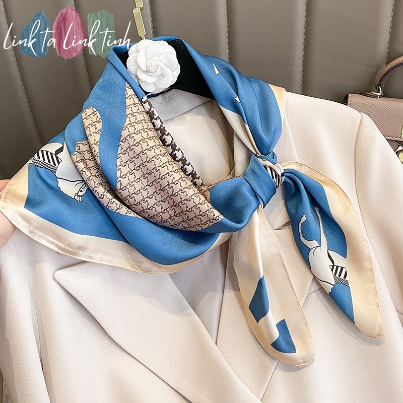 KHĂN BANDANA CAO CẤP - Khăn Bandana Lụa Vintage NAM NỮ - Khăn Vuông Lụa 70